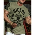 thumbnail image 2 of Gymish BICEPS Don't Grow On Trees Workout T-Shirt, Funny Gym Shirts, Lifting T-Shirt, Deadlift, 2 of 6