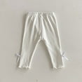 thumbnail image 5 of GigrtiJin 6 Months-4 Years Newborn Infant Cotton Pants Solid Color Elastic Waisted Ruffle Bottom Casual Pants with Bow Ribbon, 5 of 7