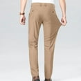 thumbnail image 5 of Wyobmus Dress Pants for Men Stretch Wrinkle Free Tapered Pants Solid Elastic Waist Button Business Suit Pants,S-5XL Khaki, 5 of 8