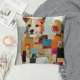 thumbnail image 2 of Cubist dog Graphic Decorative Men Women Boy Girl Room Cushion Throw Pillow Cover for Home Couch Living Room Bed Sofa   Pillow Covers 全年适用 Pillow Case 1PC, 2 of 5