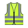 thumbnail image 3 of YONGHS Girls Boys Safety Vests with Reflective Stripes Hi Vis Viz Zipper Front Volunteer School Activity Waistcoat B Fluorescent Yellow 10-12, 3 of 7