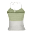 thumbnail image 5 of BVnarty Women's Rib Vacation Travel Clothes Backless Solid Color Plain Strappy Tanks for Teen Girls Camisole Sleeveless Spaghetti Strap Soft Comfy Cami Summer Crop Tops Trendy 2023 Green S, 5 of 8