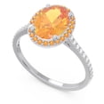 thumbnail image 2 of Diamond-Capitals 2.15 Carat Oval Cut Citrine Gemstone & Natural Diamond Shiny Anniversary Ring for her Solid 14K White Gold Size 4, 2 of 7