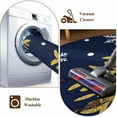 thumbnail image 4 of Navy Blue Christmas Round Rug 3ft Washable Circle Entryway Rugs Non Slip Winter Xmas Snowflakes Textured Area Rug Indoor Floor Carpet for Bedroom Kitchen Living Room Home Office Dining Room Nursery, 4 of 8