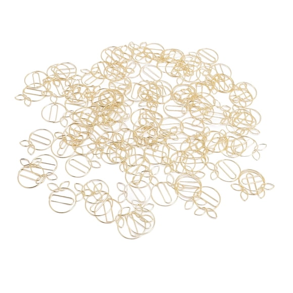 100 Pcs Trombones Dorés Forme Mignonne en Acier Inoxydable Trombones Métalliques Multifonctions pour Maison Étude Bureau avec Boîte de Rangement