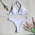 thumbnail image 4 of Women's Cut Out One Shoulder Drawstring Side Bikini Set 2 Piece Swimwear, 4 of 4