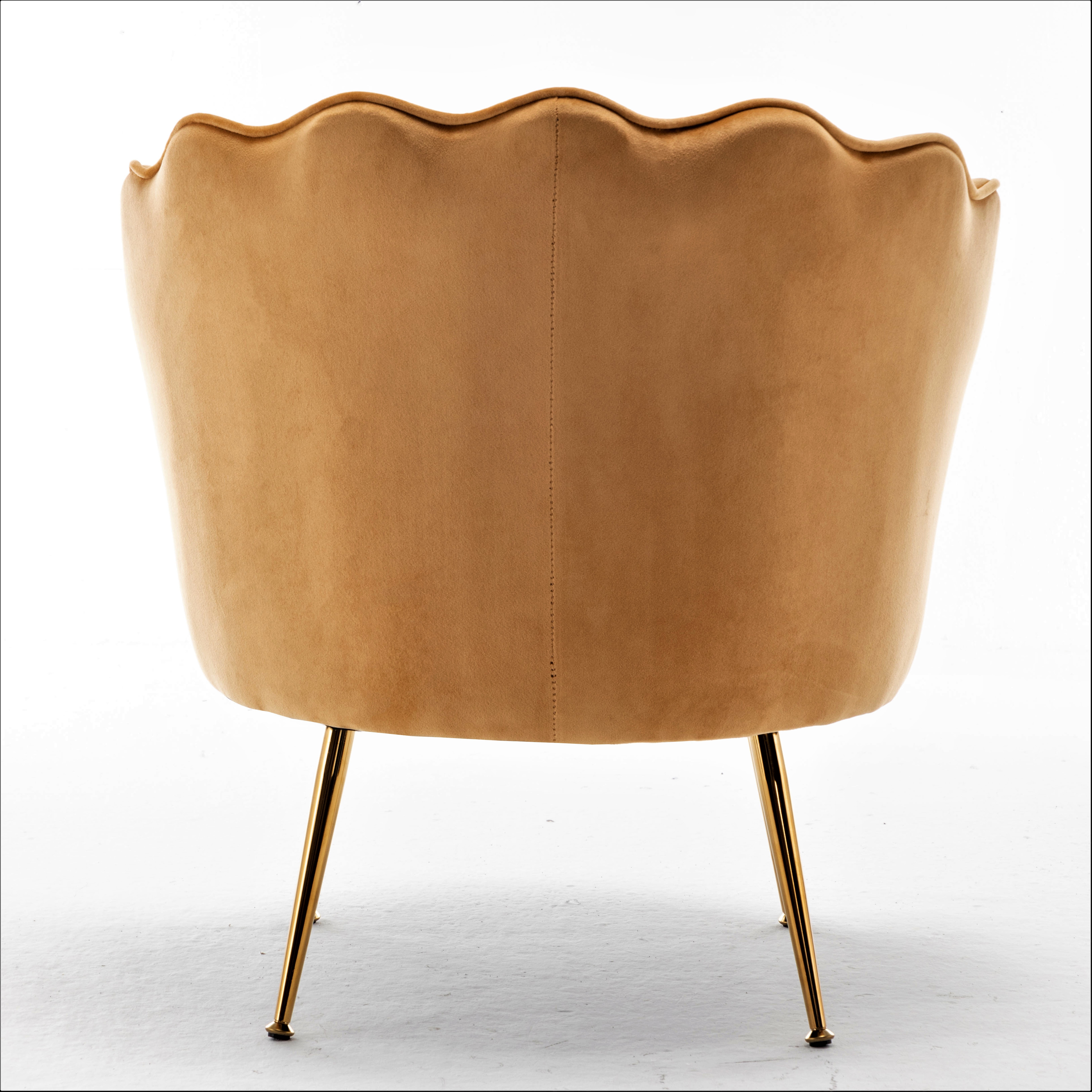 US Pride Furniture Cavett 28.3" Wide Velvet Barrel Chair with Gold Metal Legs, Mustard Yellow