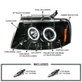 thumbnail image 4 of Spec-D Tuning Jet Black LED Halo Projector Headlights Compatible with 2004-2008 Ford F150, 2006-2008 Lincoln Mark LT, Left + Right Pair Headlamps Assembly, 4 of 6