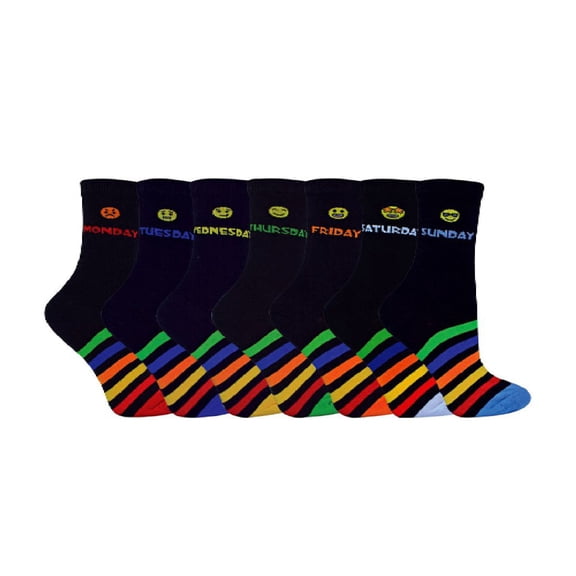 Sock Snob - Kids Novelty Days of the Week Socks | 7 Pairs | Styles for Boys & Girls