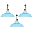 thumbnail image 1 of FSLiving H-Type Track Lighting E26 Base Industrial Adjustable Angle Lamp Blue Metal Shade with Gold Bronze Socket Track Light Fixture for Slope Ceiling Gimbal,Bulb and Track Not Included - 3 Lights, 1 of 6