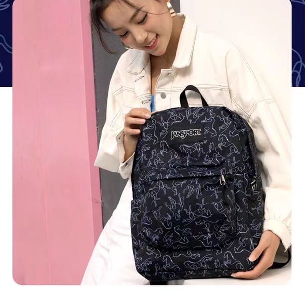 JS Jess mochila mochila escolar mochila bolsa de computadora estudiantes masculinos y femeninos color sólido simple campus viaje impermeable gran capacidad