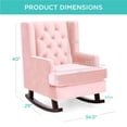 thumbnail image 7 of Best Choice Products Rocking Accent Chair, Tufted Upholstered  Wingback for Home, Nursery w/ Wood Frame - Blush Pink, 7 of 7