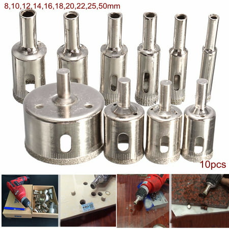 10-Pack Diamond Tool Drill Bit Hole Saw Set Hole Saw Cutter For Tile Ceramic Glass Marble