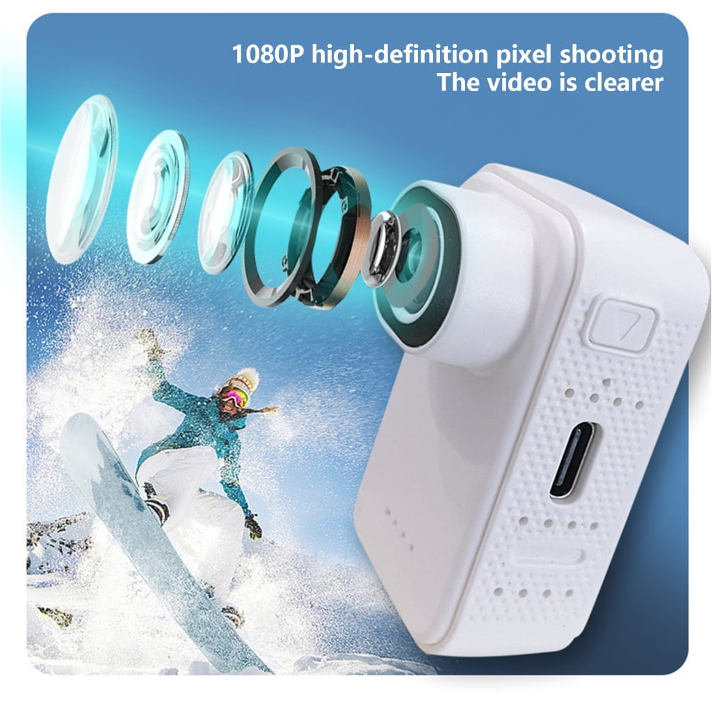 WINDLAND Thumb Sized Action Camera 1080P Video 60Hz Refreshing Rate 120° Wide Angle Lens Camcorder