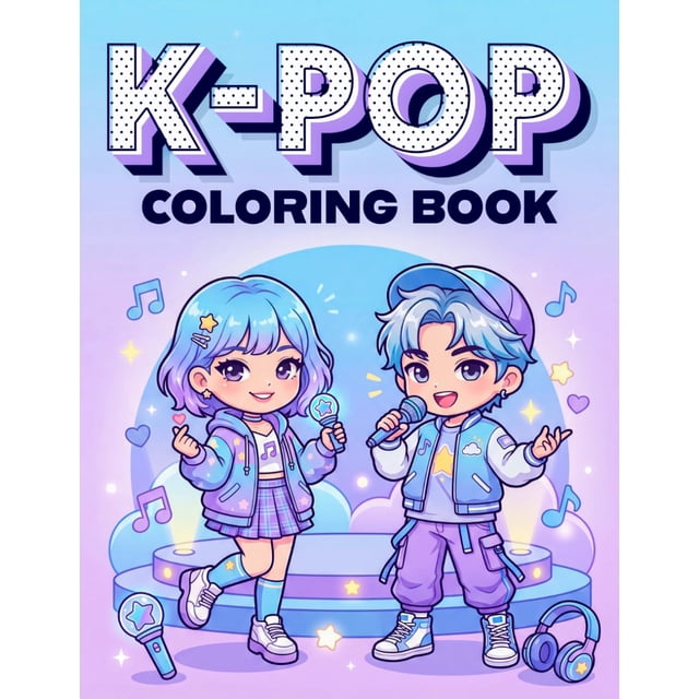 Libro para colorear de K-Pop con diseños adorables, publicación independiente