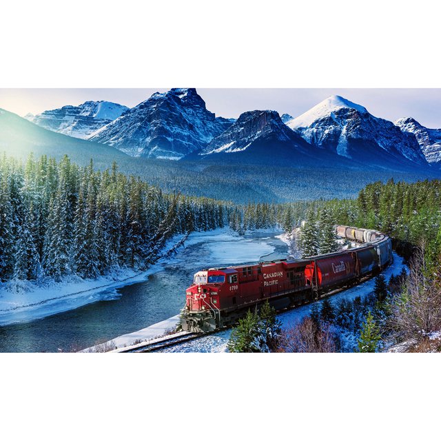 Cuadros Decorativos 5D bricolaje taladro redondo completo diamante pintura tren paisaje mosaico Kit Rhinestone arte Likrtyny embutido en tela