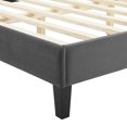 thumbnail image 6 of Tufted Platform Bed Frame, Queen Size, Velvet, Dark Grey Gray, Modern Contemporary Urban Design, Bedroom Master Guest Suite, 6 of 10