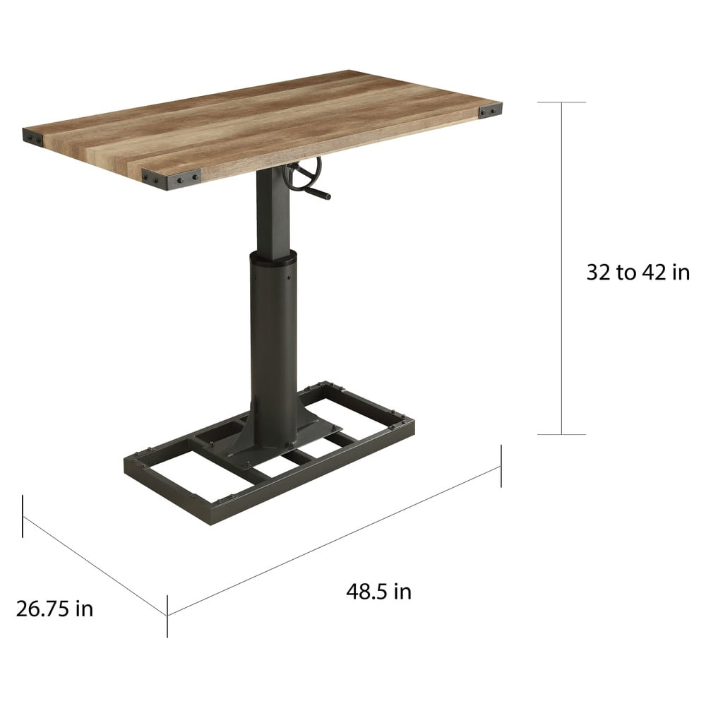 Kic Height Adjustable Metal Standing Desk with USB Port, Sand Black