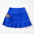 thumbnail image 5 of QURATI Swimwear Women'S High Waist Skirt Swim Skirt Outdoor Solid Color Short Anti Exposure Belly Covering Tennis Skirt Tennis Skirt with Pocket Blue M, 5 of 5