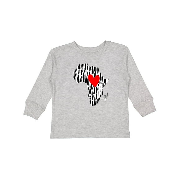 Inktastic Black History Month Ink Print African Heart Boys or Girls Long Sleeve Toddler T-Shirt