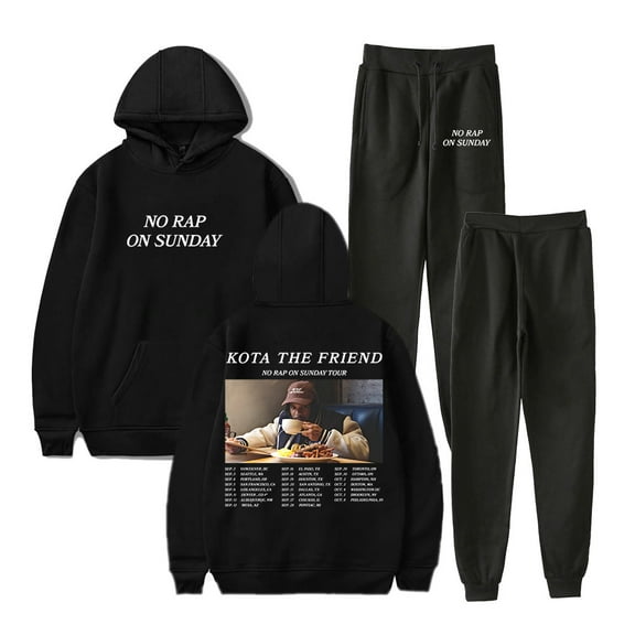 Kota The Friend No Rap On Sunday Tour Hoodie Pants Two Piece Set Sweatshirts Sweatpants Women Men's Set