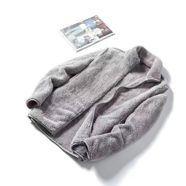 Thick Double-sided Fleece Coat for Men and Women - Warm and Cozy Outdoor Rush Clothes for Spring Autumn and Winter - Stylish and Versatile Sweater Cardigan with Inner Container tzw