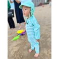 thumbnail image 4 of weVSwe Toddler Boy Swimsuit With Sun Hat 0-3Years -UPF 50+ Rash Guard Baby Swimsuit with Crotch Zipper kids swimsuits, 4 of 5