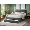 thumbnail image 2 of Contemporary Queen Corduroy Platform Bed Frame in Charcoal with Underbed Storage Drawer - Modern Upholstered Headboard, Box Spring Not Required, Master Bedroom Furniture, 2 of 12