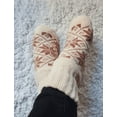 thumbnail image 3 of Snuggle Feet Women's Chenille Sherpa Booties, Grippers, 3 of 7