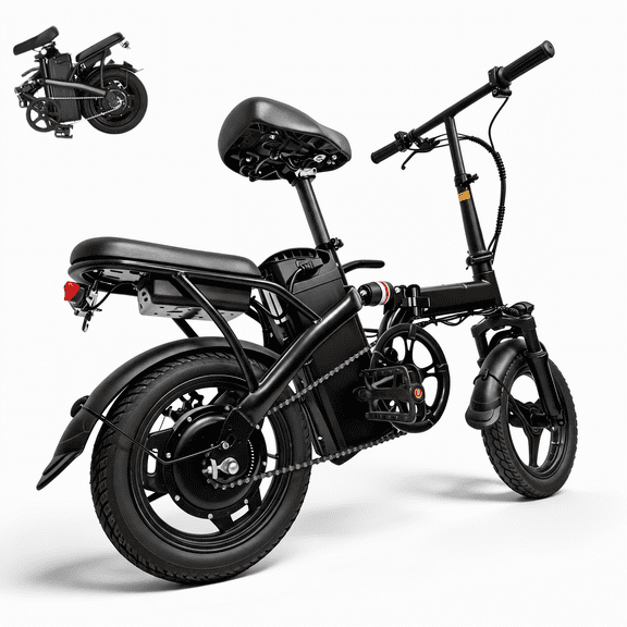 14" Electric Bike for Teenager and Adults, Peak 500W Motor 432Wh 12AH Folding E-Bike, 20 MPH 20 Miles Range, Mini Ebike for City Commuter, UL2849