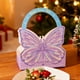 thumbnail image 4 of Caja de regalo en forma de mariposa con asa • Cartuón rosa o morado • 11,9" x 8,5" x 4,5" • Para ramos, pasteles y joyería, 4 of 6