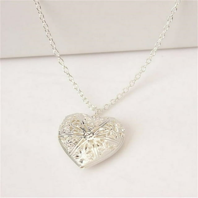 Hollow Heart Shape Pendant Necklace Openable Locket Necklaces Women Jewelry Gift