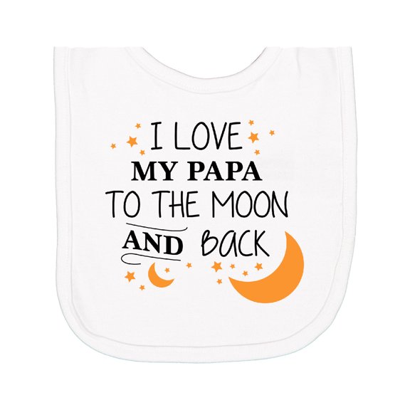 Inktastic I Love My Papa to the Moon and Back Newborn Bib
