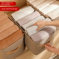 thumbnail image 4 of New Nonwoven Fabric Foldable Multifunction Underwear Bra Storage Box T-Shirt Sweater Storage Cabinet House Clothes Storage Containers Cabinet Drawer Organizers GREY 42X28X25CM, 4 of 8