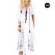 thumbnail image 1 of Vestido largo con estampado floral bohemio Cuello en V Cordón con cordones Ropa de manga larga Yuarrent AP000133-07B, 1 of 6