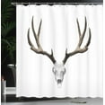 thumbnail image 3 of Ambesonne Antlers Shower Curtain, Deer Skull Skeleton, 69"Wx75"L, Warm Taupe Pale Grey, 3 of 4