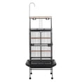 thumbnail image 5 of VEVOR Bird Cage, 32.7 x 31.1 x 82.7 inch, Open Flat Top, Wrought Iron Bird Flight Cage with Perches, Slide-Out Tray, Plastic Feeders, for Cockatiel, Monk Parakeet, African Grey Parrot, 5 of 9