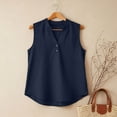 thumbnail image 4 of DxhmoneyHX Womens Tank Tops Casual V Neck Camisoles Sleeveless Blouses Summer Basic Button Down Loose Fit Tunic Shirts Beach Holiday Outfits, 4 of 5