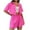 Hot Pink, variant on Bovxnpu Summer Casual Outfits For Women, 2 Piece Lounge Sets, Women's Summer Two-piece Set Of Breasted Short Sleeved Lapel Shirt And Shorts M