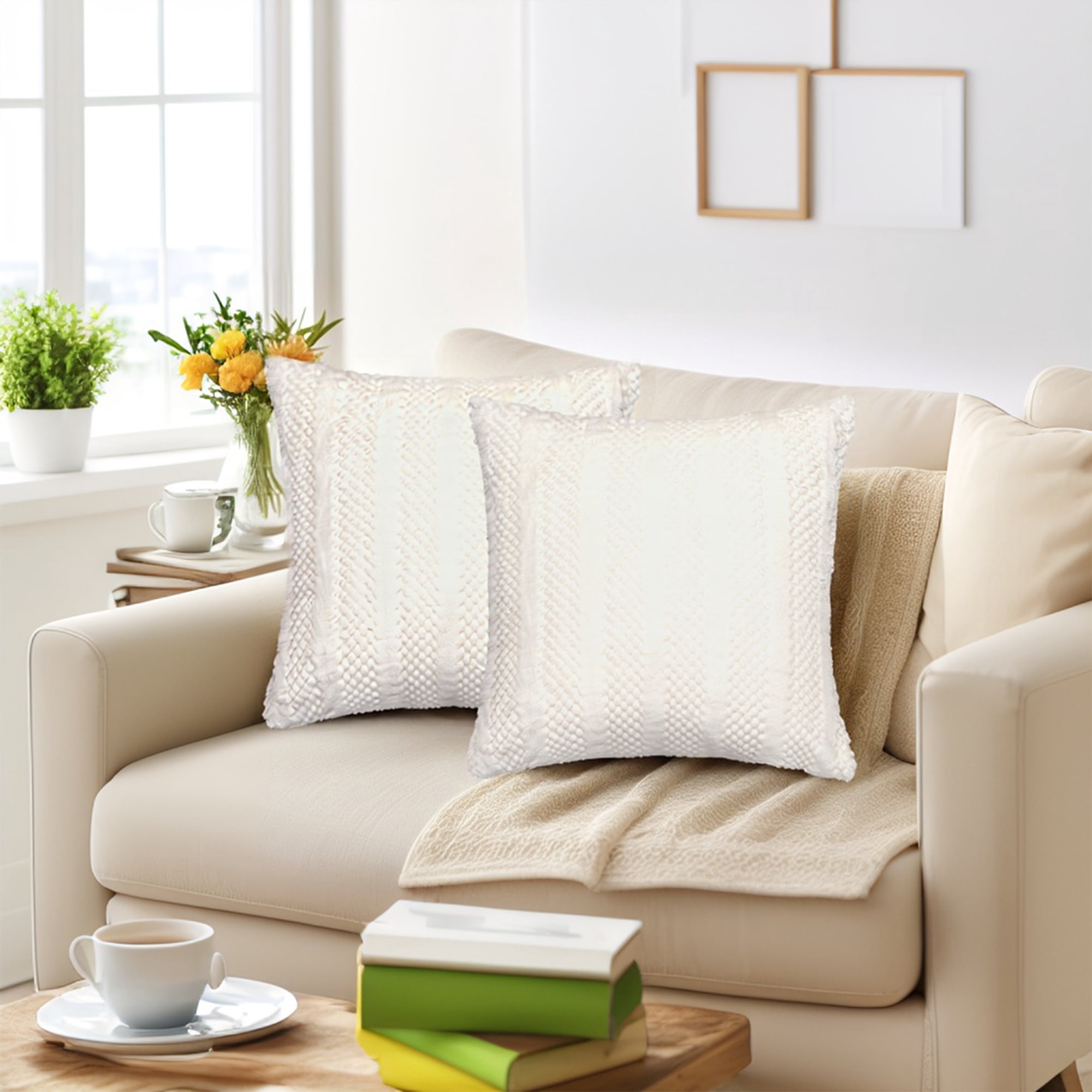 Unique Bargains Soft Plush Throw Pillow Covers Decorative Brown 18" x 18"