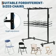 thumbnail image 5 of Folding Chair Rack and Table Cart,800LBS Capacity, Heavy-Duty Chair Cart for 84 Chairs or 12 Tables ,Dual-Layer Chair Storage Dolly with Swivel Wheels, Dust Cover, Elastic Cords, 5 of 7