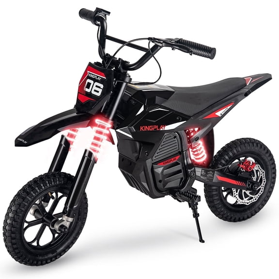 DuoDian Electric Dirt Bike for kids,850W Peak Motor 15.5MPH Top Speed, 6.8Miles Range 36V 4Ah Battery, 12*2.75 Inch Inflatable Tires, Rear Disc Brake For Road age 3-10,Black