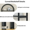 thumbnail image 6 of Casendy 71" Tall Arched Bookshelf, 3 Tier Bookcase with Storage Cabinet, Metal Frame Book Shelf Display Storage Shelves for Living Room, Home Office, Black, 6 of 8