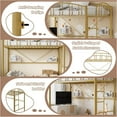 thumbnail image 3 of Senfot Twin Size Loft Bed, Heavy Duty Metal Loft Bed Frame with Arched Guardrail and Safety Ladder, No Box Spring Needed, Space-Saving, Modern Gold, 3 of 7