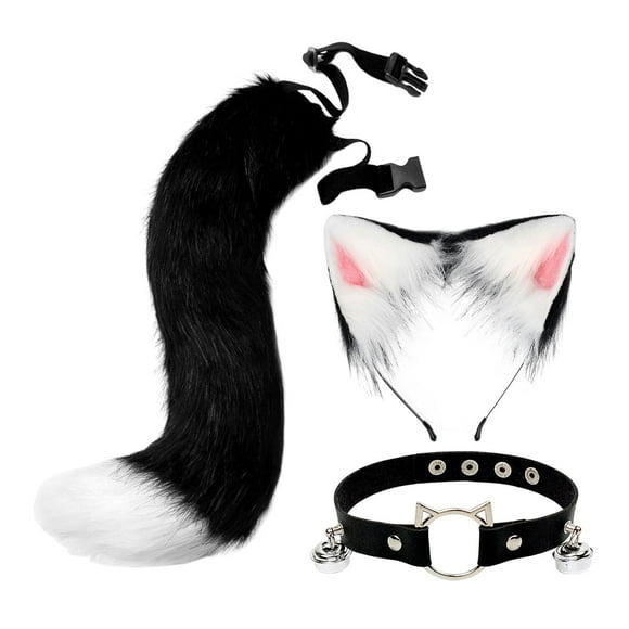 Anime Tail Cosplay Furry Halloween Plush Props Dress up Fancy White
