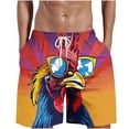 thumbnail image 2 of cllios Mens Hawaiian Boardshorts Quick Dry Swimming Trunks Big and Tall Elastic Waisted Drawstring Board Shorts Novelty 3D Printed Breathable Swimwear, 2 of 5