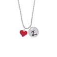 thumbnail image 2 of Delight Jewelry Silvertone 3-D Red Puffy Heart Silvertone Script Initial Disc - Z - Charm Necklace, 20"+3", 2 of 4