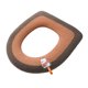 thumbnail image 2 of Funda de inodoro suave bicolor | Anillo de punto con asa para el invierno | Lavable y de alta elasticidad para inodoros redondos y alargados, 2 of 6