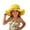 Yellow, variant on Avolia Children Sun Hat Straw Plaited Floral Motif Outdoor Play Beach Cap with Wide Brim Beige One Size