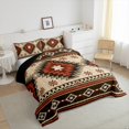 thumbnail image 2 of jejeloiu Ancient Bohemian Aztec Bedding Comforter Set,Boho Exotic Style Twin Comforter Sets,Brown Geometric Pattern Bedding Set For Men Women,Breathable Home Decor Reversible,2-Piece, 2 of 7